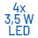 4x3,5W LED