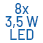 8x3,5W LED